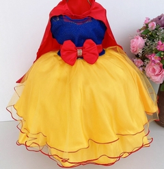 Vestido Infantil Temático Branca de Neve Luxo