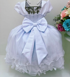 Vestido Infantil de Festa Branco Batizado Batismo na internet