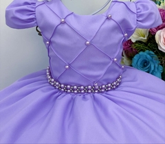 Vestido Infantil de Festa Lilás Roxo Luxo Princesa - comprar online