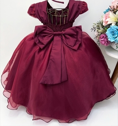 Vestido Infantil de Festa Bordô Marsala Luxo na internet