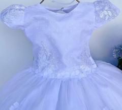 Vestido Infantil Branco Batizado Batismo Daminha - comprar online