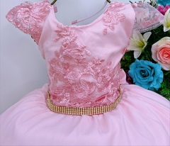 Vestido Infantil de Festa Rosa Luxo Princesa - comprar online