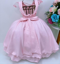 Vestido Infantil de Festa Rosa Luxo Princesa na internet