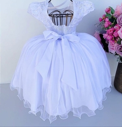 Vestido Infantil de Festa Branco Batizado Batismo Daminha de Honra Florista na internet