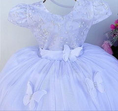 Vestido Infantil de Festa Branco Batizado Batismo Daminha de Honra Florista - comprar online