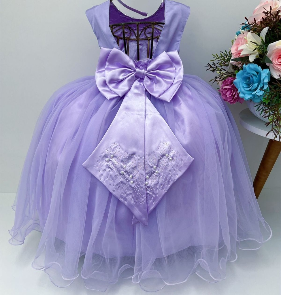 vestido infantil princesa Sofia lilás