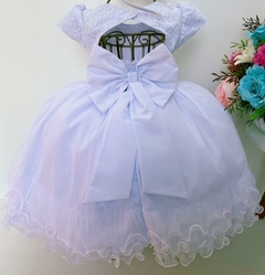 Vestido Infantil de Festa Branco Batizado Batismo Daminha de Honra Florista na internet