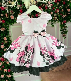 Vestido Infantil de Festa Temático Minnie Rosa