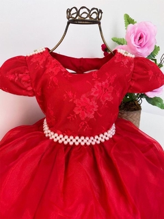 Vestido Infantil Vermelho Luxo Realeza - comprar online