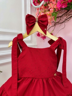 Vestido Infantil Casual Vermelho Natal - comprar online