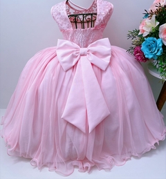 Vestido Infantil de Festa Rosa Luxo Princesa na internet