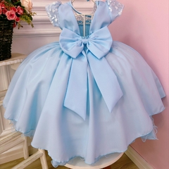 Vestido Infantil de Festa Azul Luxo Princesa - comprar online