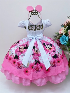 Vestido Infantil Temático Minnie Rosa Luxo na internet