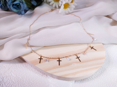 Choker Cruz e gota de cristal - comprar online