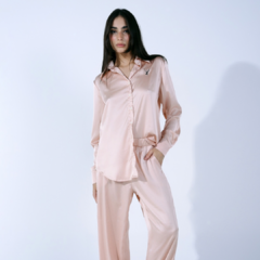 PIJAMA CETIM CAMISA LONGA ROSE