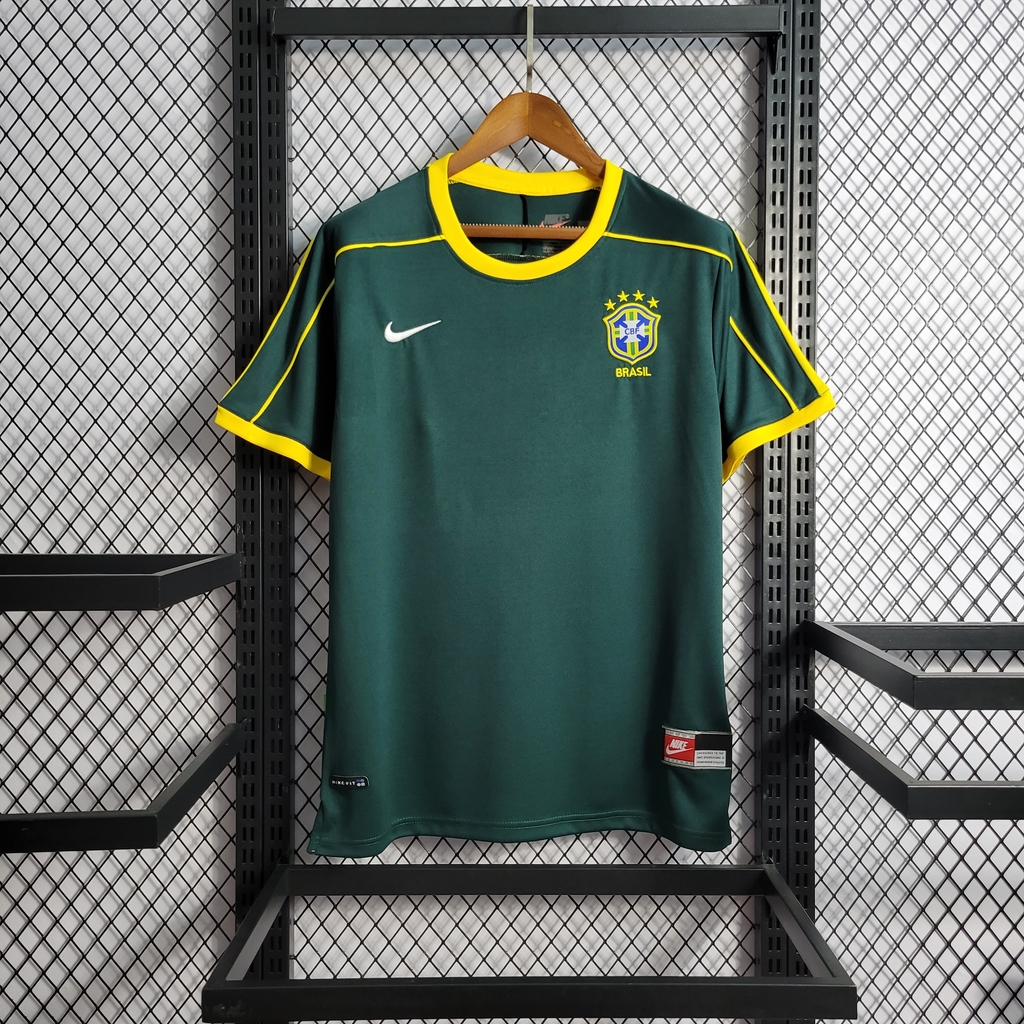 Camisa Brasil 1998 Verde Goleiro Retrô - Masculina - Torcedor - Nike 