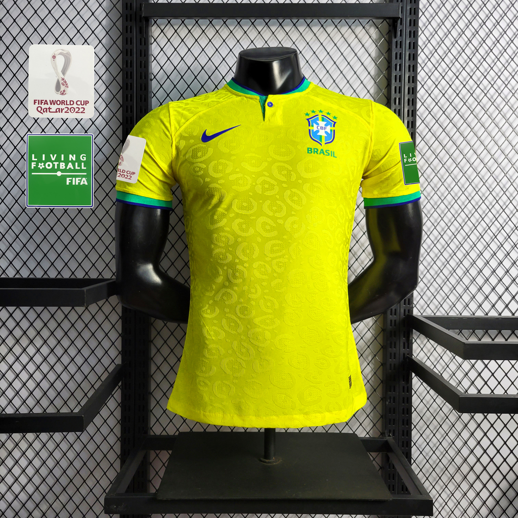 Camisa Titular Brasil Copa do Mundo 2022 PATCH - Masculina - Jogador - Nike