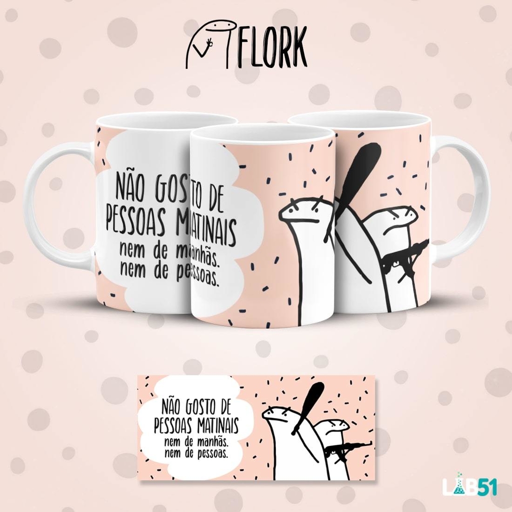 Caneca café florks meme engraçados