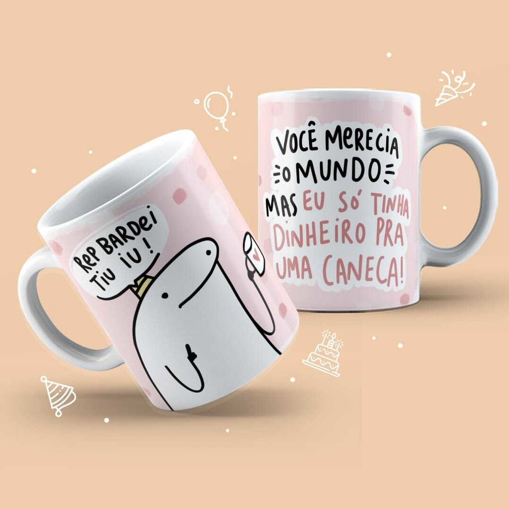 Caneca Namorados Amor Love Flork Casal Meme Cerâmica 325ml