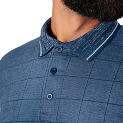 CAMISA POLO AZUL LISTRADA - comprar online