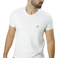 CAMISETA BÁSICA COTTON GOLA V BRANCA