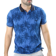 POLO FLORAL AZUL ESCURO