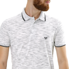 CAMISA POLO PIQUET BRANCO RAJADO