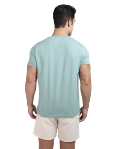 CAMISETA PREMIUM ALGODAO EGIPICIO VERDE MARINHO GOLA REDONDA - comprar online