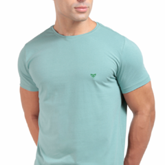 CAMISETA PREMIUM ALGODAO EGIPICIO VERDE MARINHO GOLA REDONDA