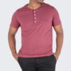 CAMISETA HENLEY BORDO