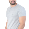 CAMISETA HENLEY CINZA