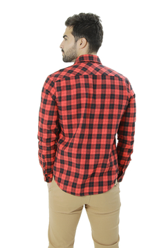 CAMIZA SLIM FIT XADREZ RED - comprar online