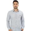 CAMISA SOCIAL MASCULINA ML SLIM FIT ESTAMPADA FLORAL BRANCO