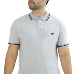 CAMISA POLO PIQUET CINZA CLARO