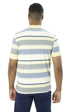 CAMISA POLO PIQUET AMARELO LISTRADA - comprar online