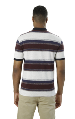 CAMISA POLO PIQUET BRANCA LISTRADA - comprar online