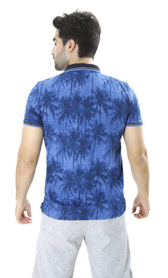 POLO FLORAL AZUL ESCURO - comprar online