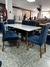 Mesa Sarov madeira maciça 6 cadeiras azul 1,60x90 tampo off - comprar online