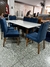 Mesa Sarov madeira maciça 6 cadeiras azul 1,60x90 tampo off - loja online