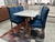 Mesa Sochi madeira maciça 4 cadeiras 1,20x80 cadeiras azul - Ana Clara Moveis