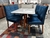 Mesa Sochi madeira maciça 4 cadeiras 1,20x80 cadeiras azul