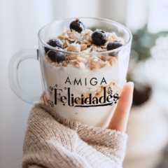 Taza de Vidrio - Amiga Felicidades