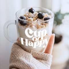 Taza de Vidrio - CUP OF HAPPY - ENUNPUNTO MAYORISTA