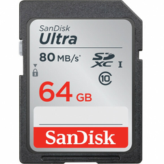 MEMÓRIA SD SDHC SANDISK 64GB CLASSE 10 80MB