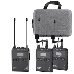 Microfone Wireless Lapela Godox WMICS1 Kit com 2 Receptores e 1 Transmissor - comprar online