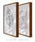 Conjunto de quadro decorativo minimalista linhas e folha em linhas na internet