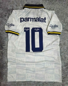 Camiseta Retro de Boca Juniors Olan Parmalat Blanca - Mundo Tribuna