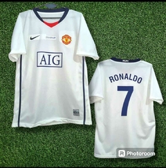 Camiseta Retro de Manchester United Blanca (Ronaldo)