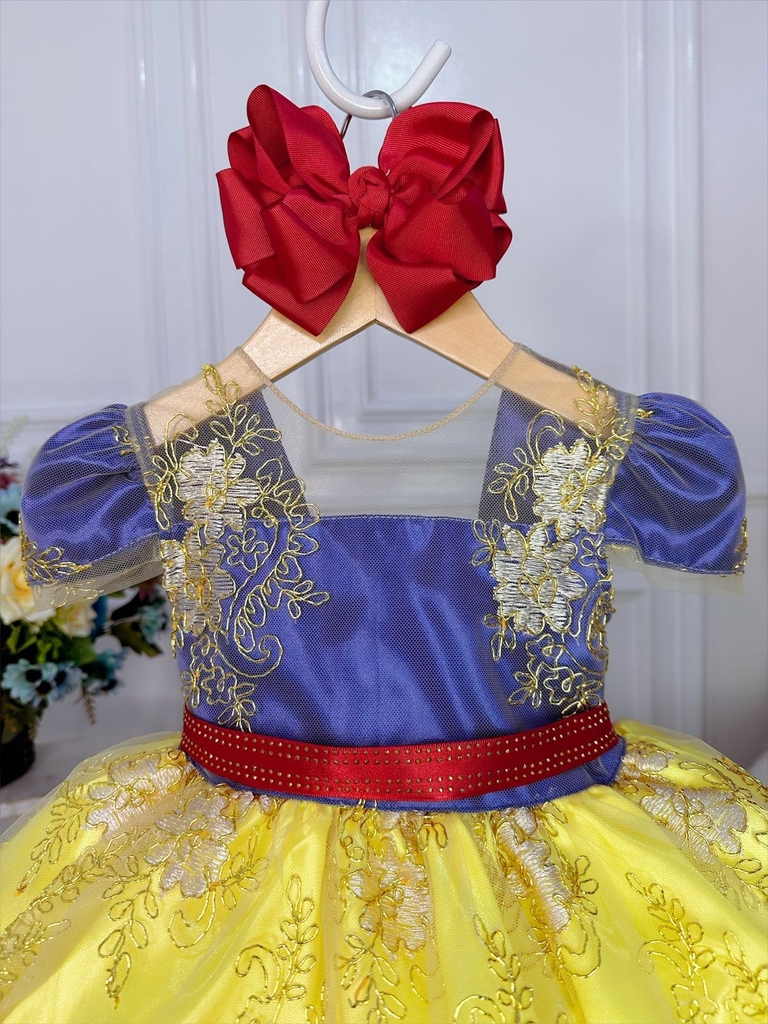 Vestido Infantil de Festa Temático Princesa Sofia Luxo Realeza