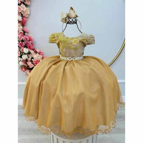 VESTIDO INFANTIL REALEZA LILÁS RENDA PÉROLAS PRINCESA LUXO